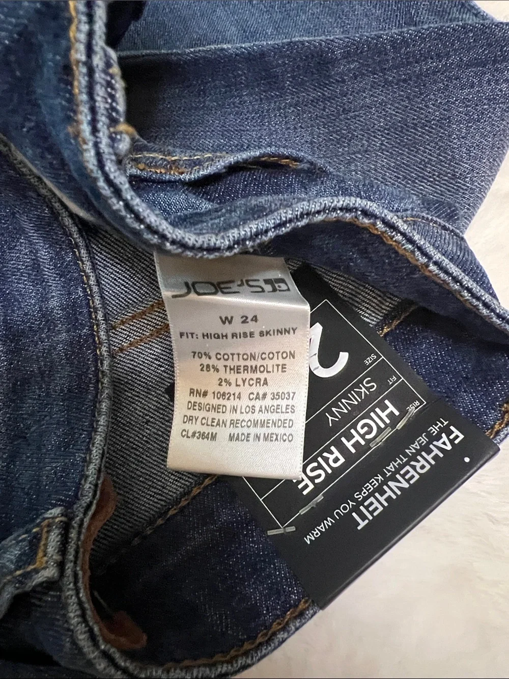 Joe’s Jeans Fahrenheit High Rise Skinny Jeans Dark Blue Wash Size 24 NEW
